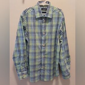 Chaps Green and Blue Plaid Boy's Casual Shirt / NWOT